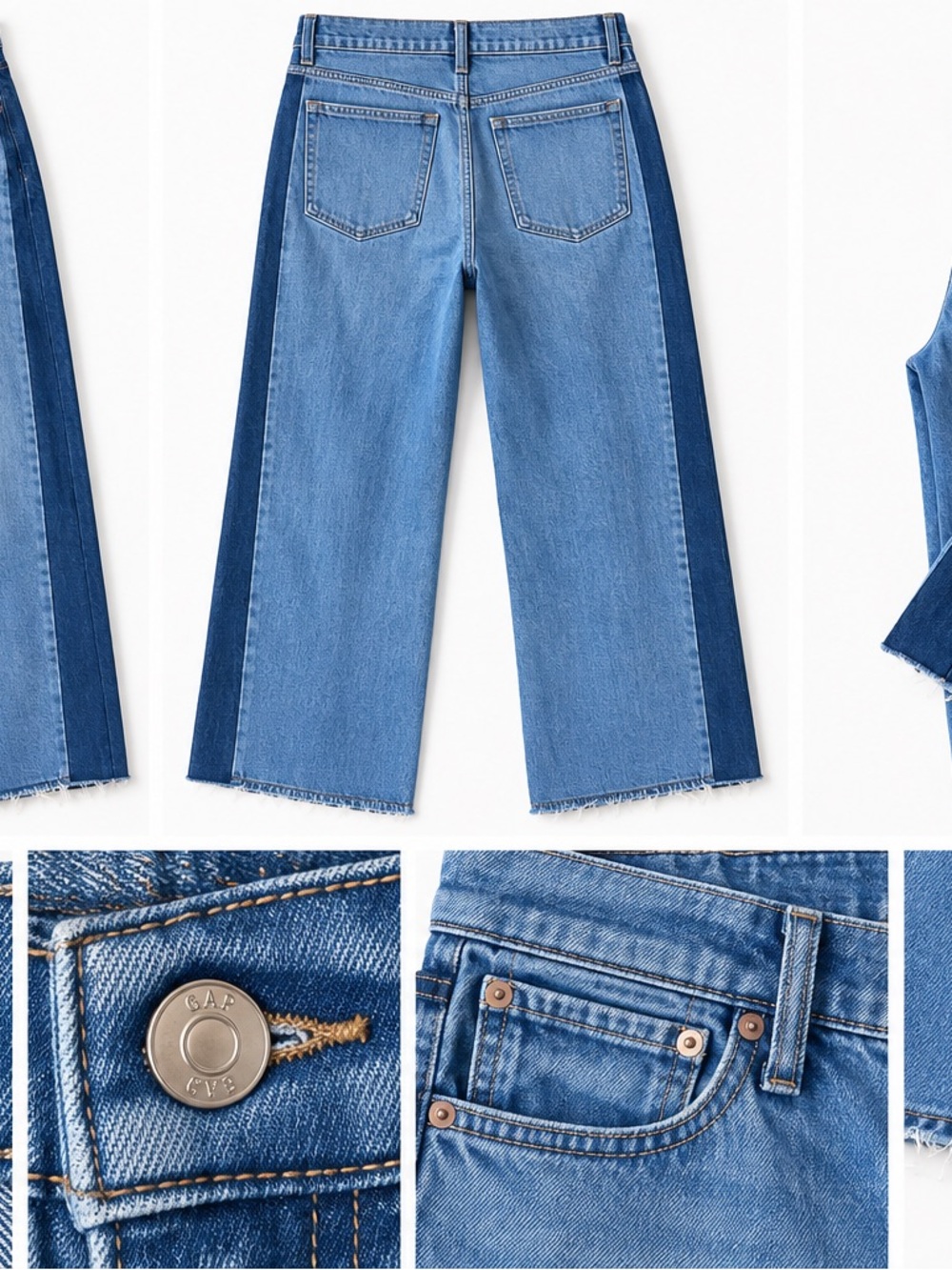 GAP Two-Tone Blue Wide-Leg Jeans